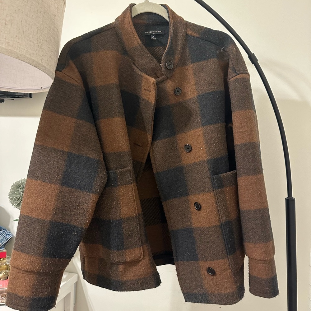 BANANA REPUBLIC Women's Plaid Pocket Jacket